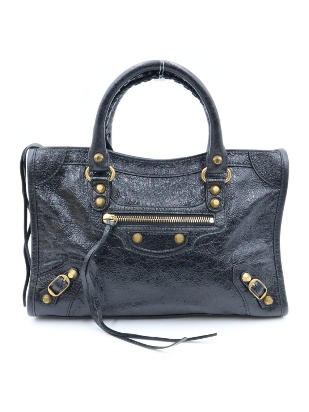 Balenciaga Le City Small 2-Way Shoulder Bag Black Leather Gold